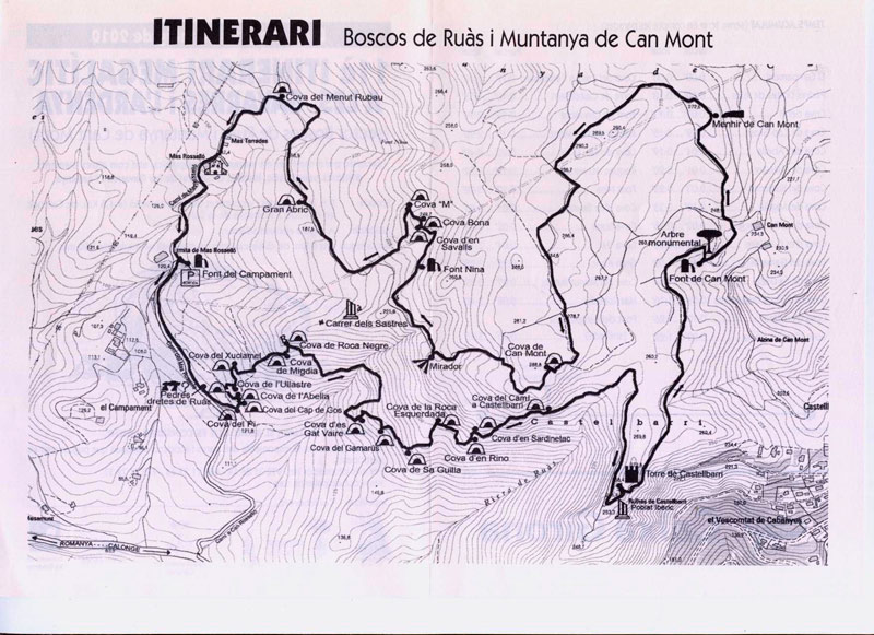 Itinerari del recorregut. Boscos de Ruàs