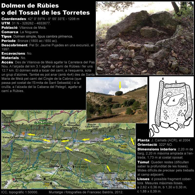 Dolmen de Rúbies o del Tossal de les Torretes 1/2