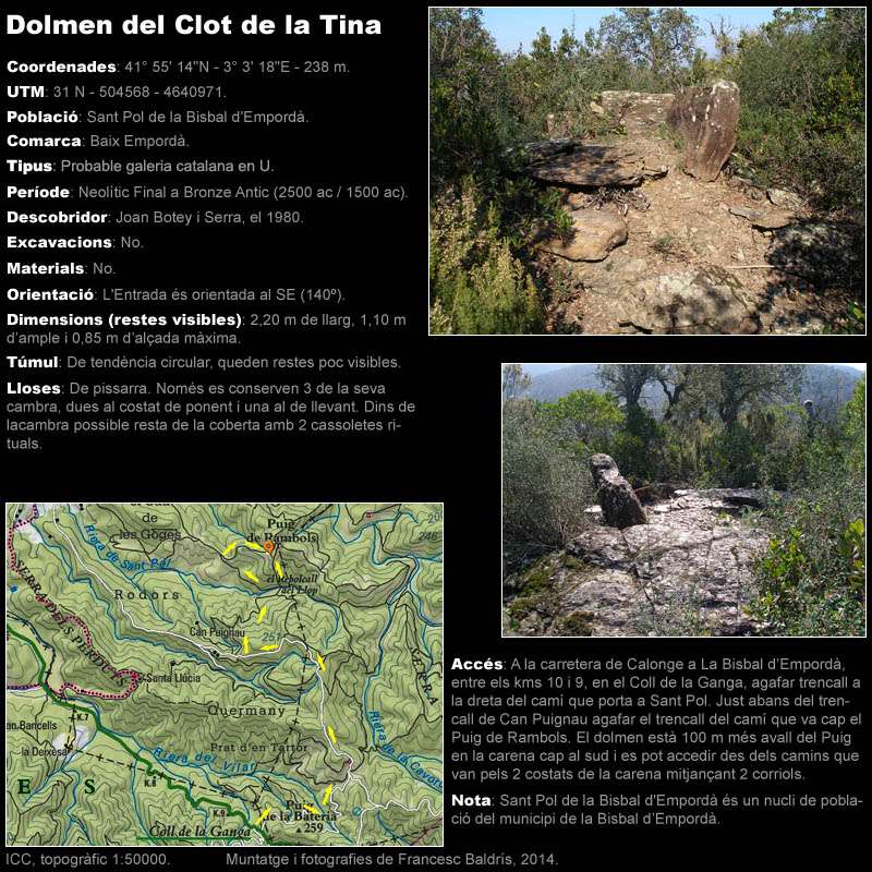 Dolmen del Clot de la Tina 1/2