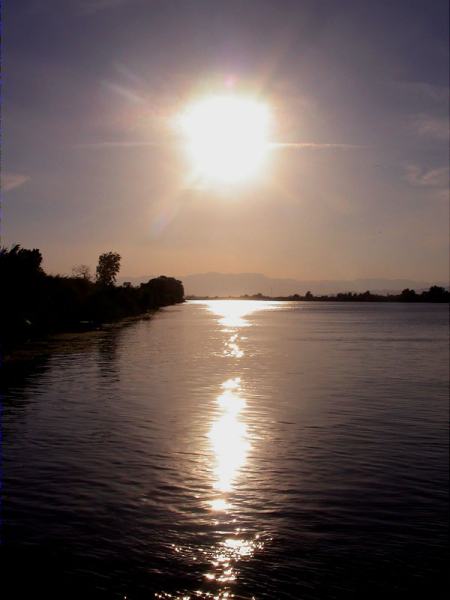 Posta de sol al riu Ebre