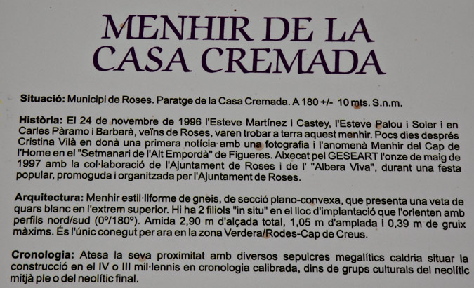 Cartell: Menhir Casa Cremada I 1de4