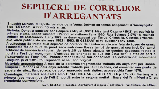 Cartell:Sepulcre de corredor d'Arreganyats 1de4