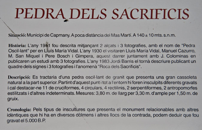 Cartell  Pedra dels Sacrificis 1de3