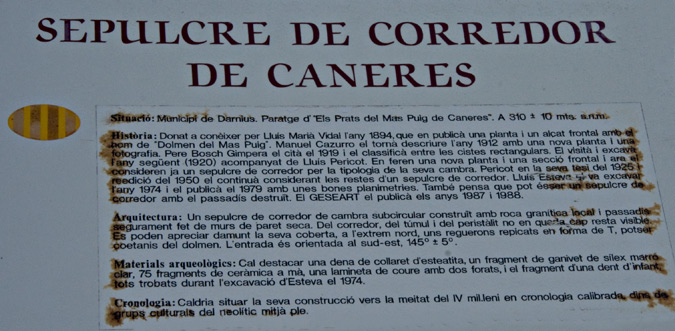 Cartell : Dolmen de Mas Puig Caneres 1de3