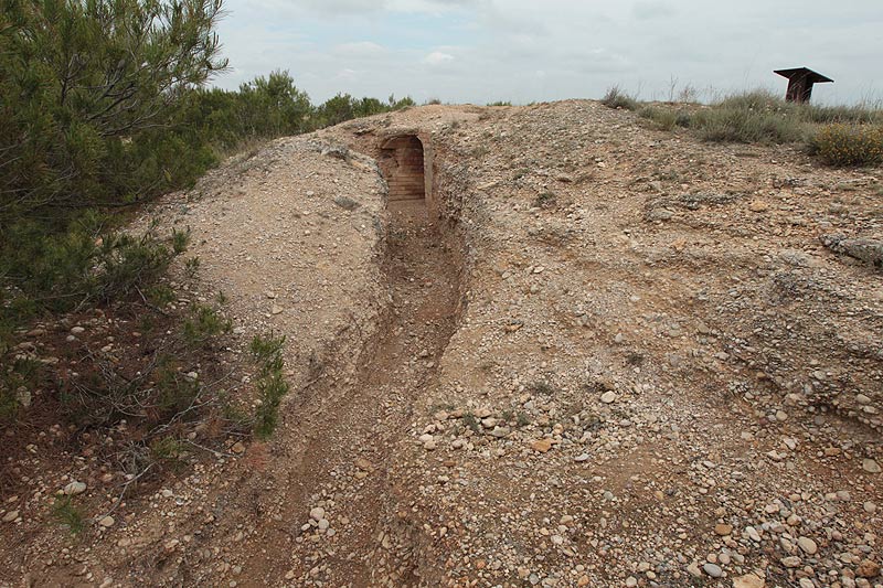 Trinxeres de la defensa antiaèria de l'aeròdrom republicà d’Alfés.