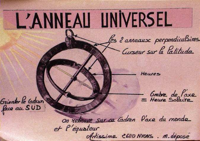 Rellotge de sol, anell universal, penjoll 2 de 2