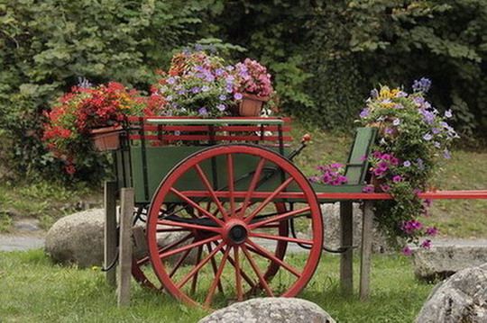 Carro guarnit de colors, olors i vida