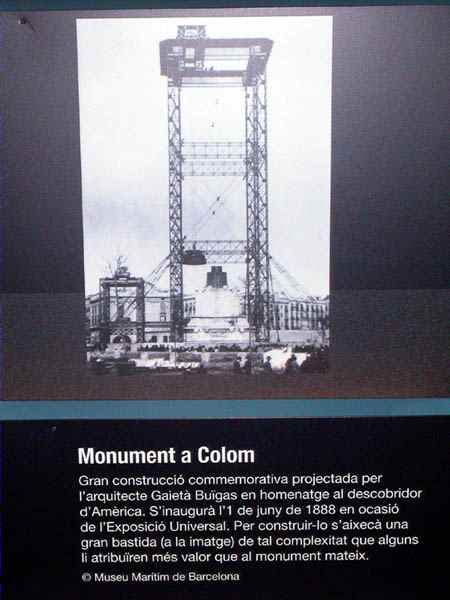 Construcció del monument de Colón, Barcelona