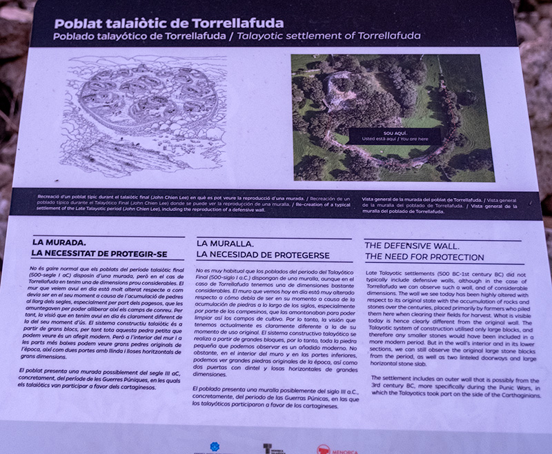 Cartell informatiu: Poblat de Torrellafuda.