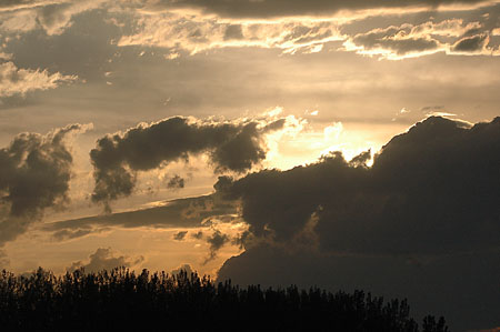 Posta de sol al ríu Segre, proximitats de Lleida