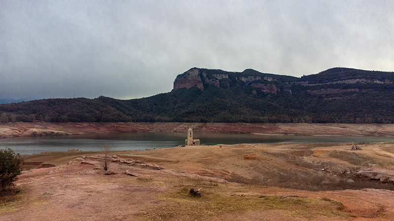 Pantà de Sau. Església vella de Sant Romà de Sau