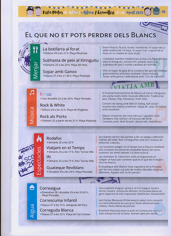 Festa Major de Blaus i Blancs. 2015