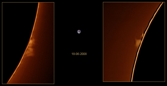 Protuberàncies solars d'aquesta tarda (18-06-2008)