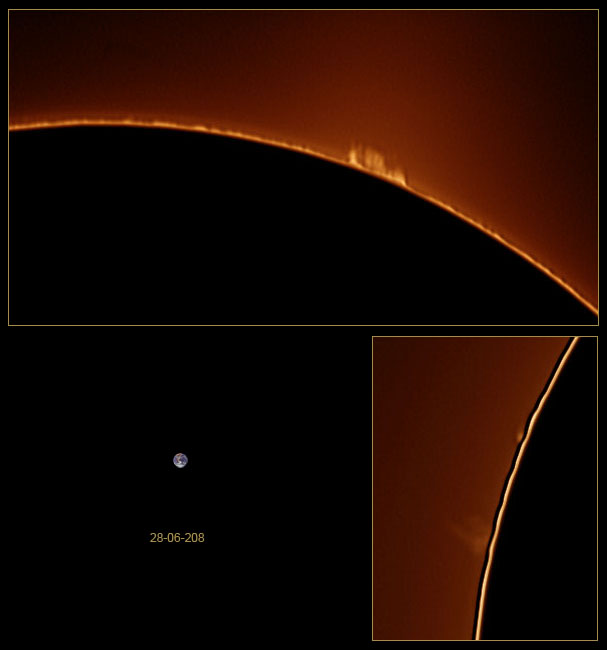 Protuberàncies solars d'ahir al migdia (28-06-2008)