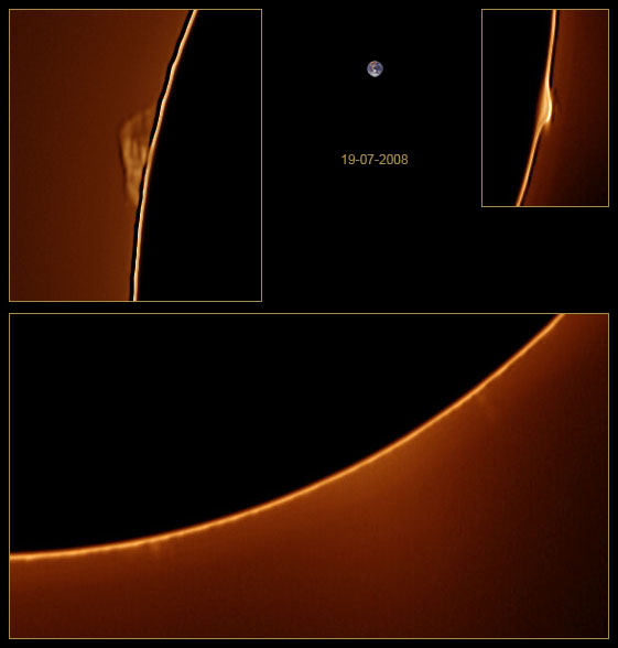 Protuberàncies solars d'aquest matí (19-07-2008)