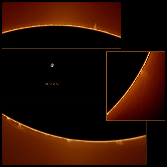 Protuberàncies solars d'aquesta tarda (28-08-2007)
