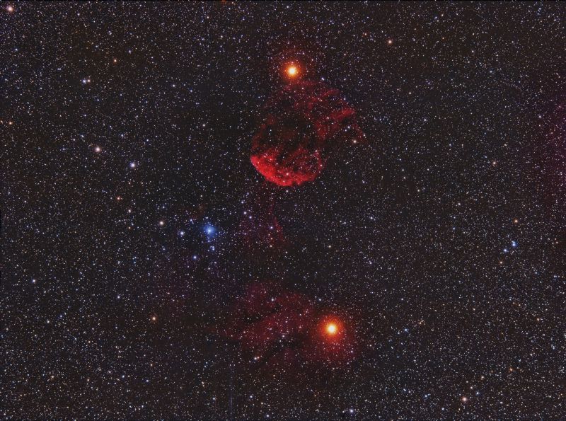Nebuloses IC443, IC444 i Sh2-249