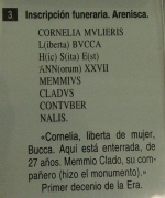 Inscripción de la làpida funeraria.