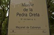 Cartell del Menhir de la Pedra Dreta 1de2