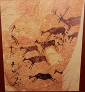 Escena de caça a la cova dels Cavalls (Museu de Valltorta) (Castellón)